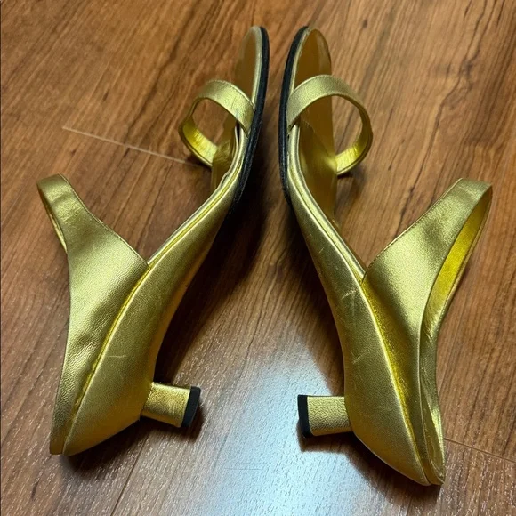 Prada Women's Shimmering Gold Sandals - Picture 6 of 10